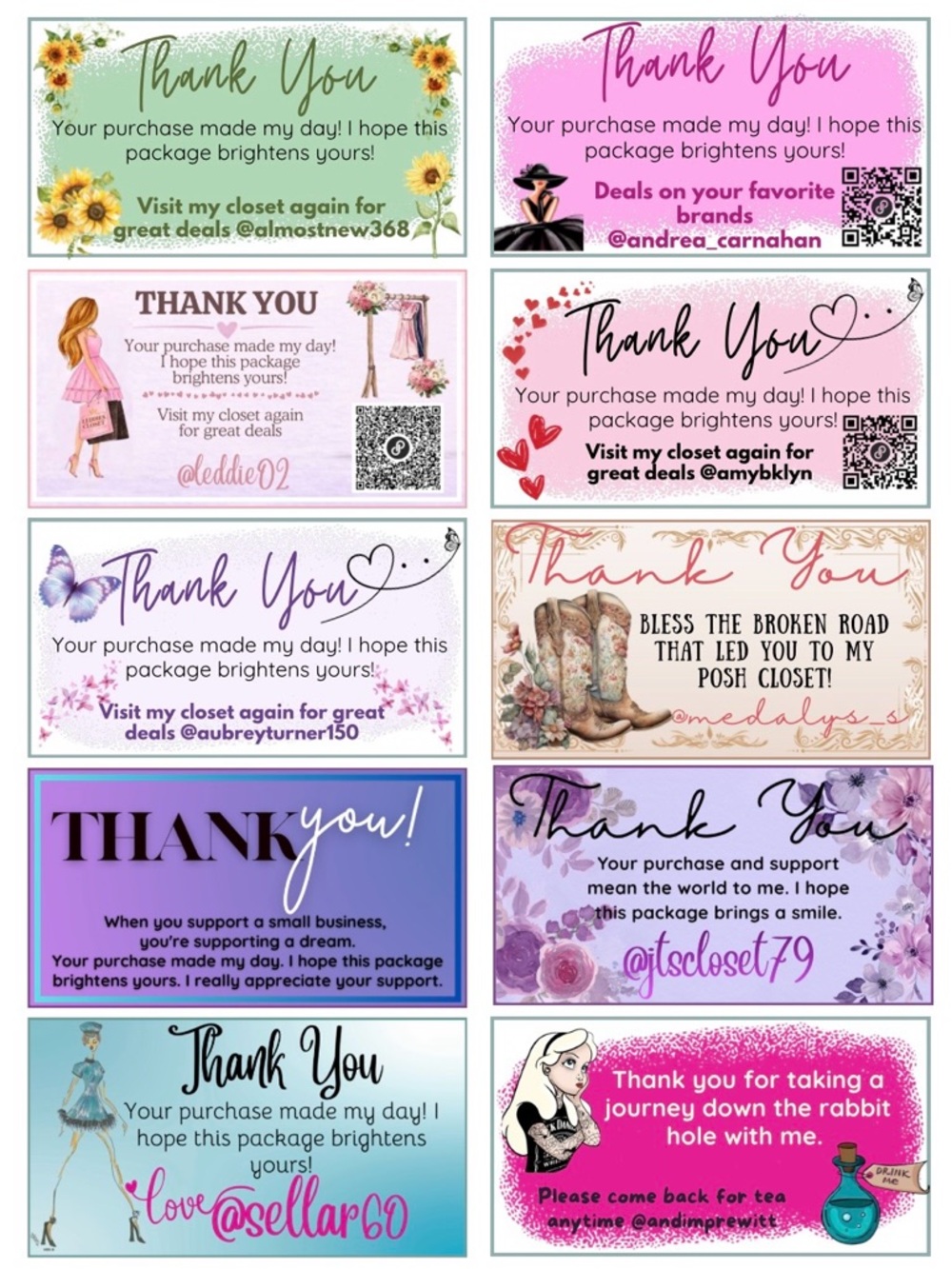 Customized Thank You Cards (20), Handmade - Picture 5 of 13